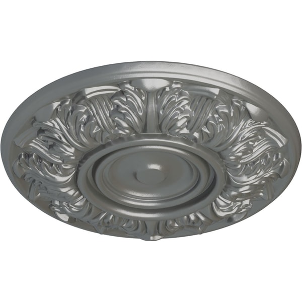 Whitman Ceiling Medallion (For Canopies Up To 3 3/4), Hand-Painted Silver, 13OD X 1 3/8P